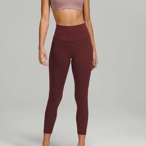 lululemon red merlot align high rise pant 25" size 6